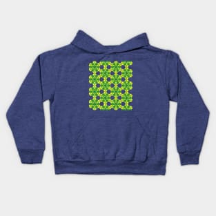 Green and Yellow Seed of life pattern Kids Hoodie